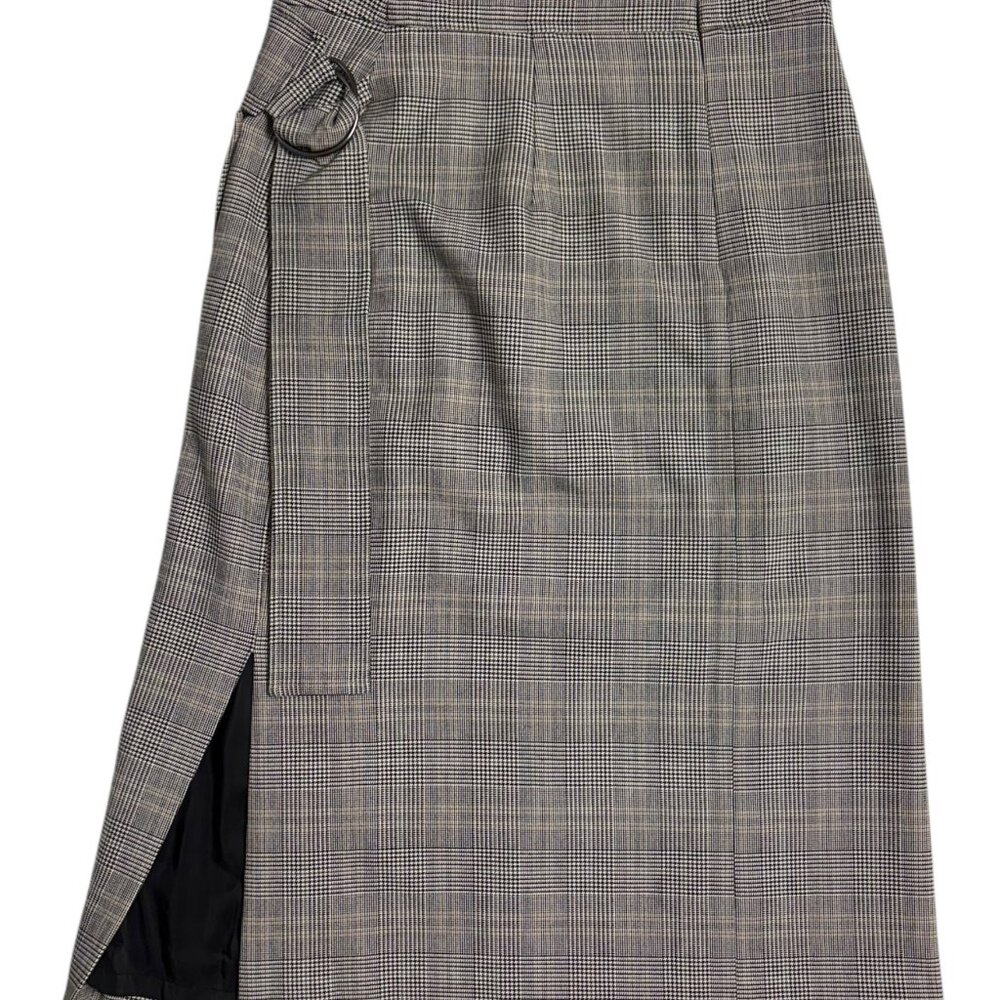 Babaton Black & White Plaid Skirt (XS)
